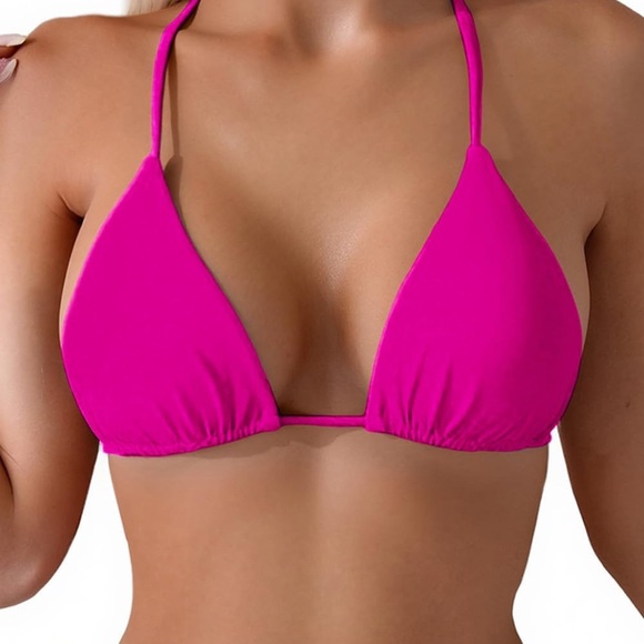 Women’s‎ Hot Pink Halter Bikini Set NWT Size M - Picture 3 of 4